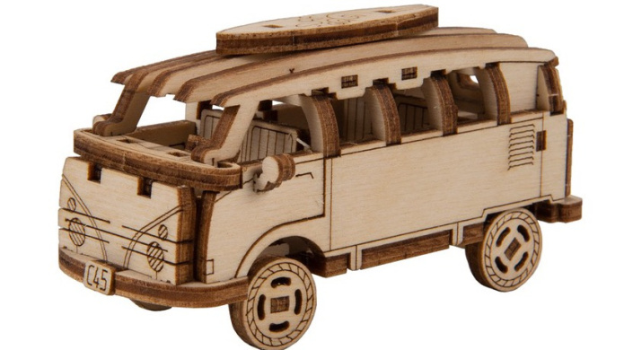 Puzzle 3D Mini Bus RETRO drewniany Wooden.City